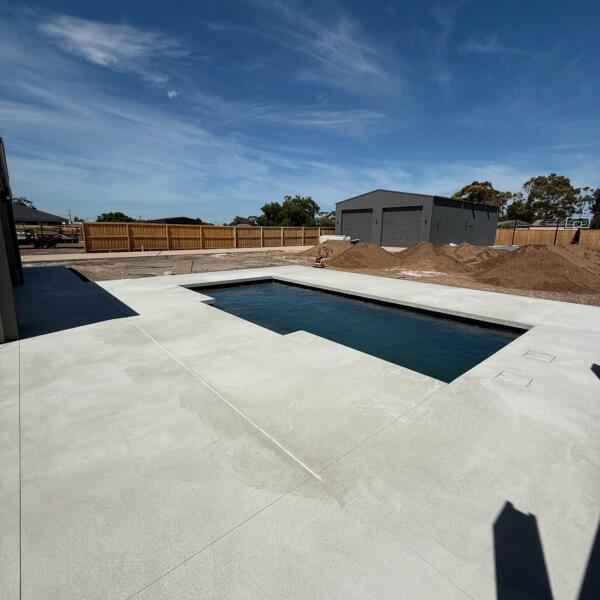Pool area concrete grinding in Geelong